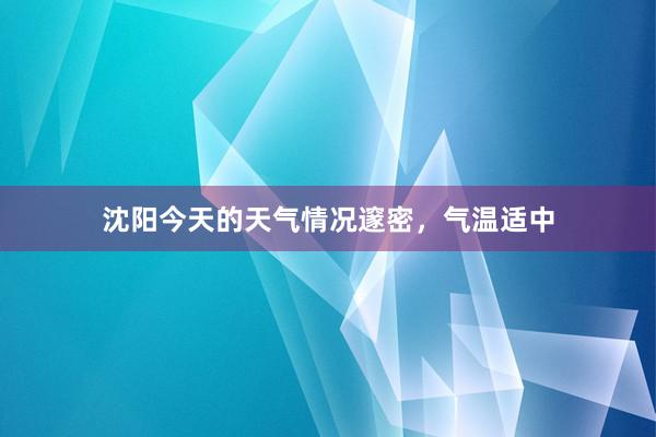沈阳今天的天气情况邃密，气温适中