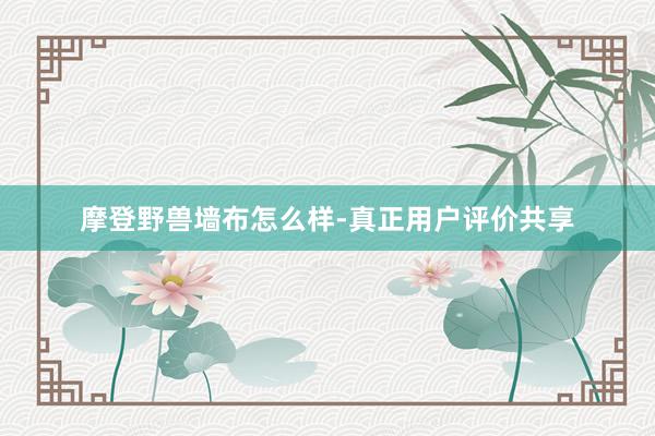 摩登野兽墙布怎么样-真正用户评价共享